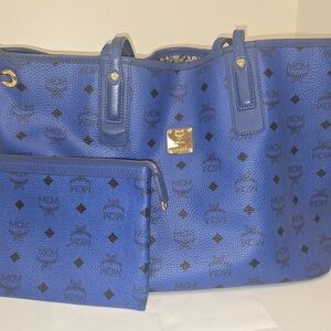 MCM Blue Women's Reversible Bag Set